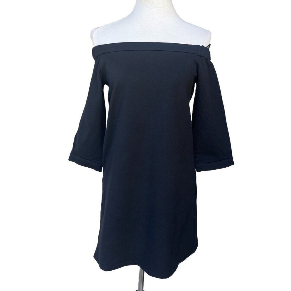 Nasty Gal Off Shoulder Knit Black Mini Dress – Size M